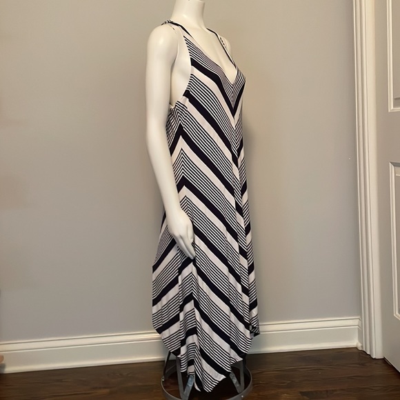 Lily and Lola Blue and White Striped Swim Cover Up or Maxi Dress XL - Picture 3 of 7